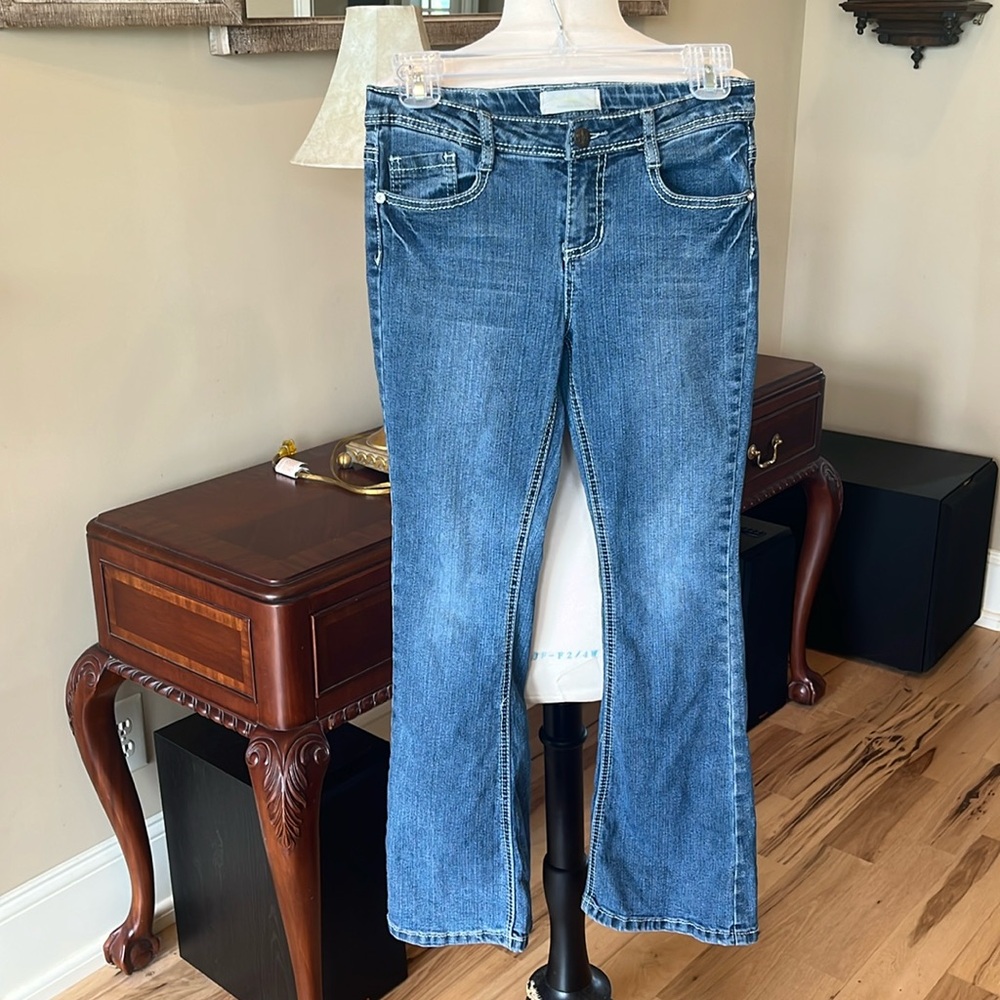 Jeans Adjustable Waist Girls 12 Boot Cut Red Camel